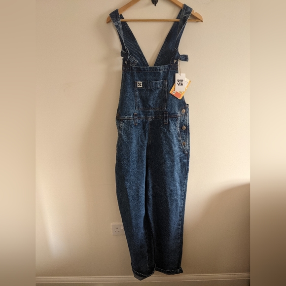 Bnwt Lucy and yak dungarees Easton midwash blue denim 10r - Picture 3 of 11